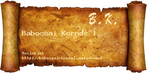 Babocsai Kornél névjegykártya